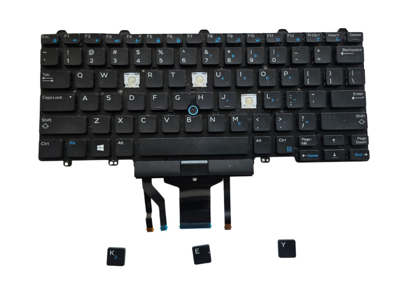 Individual Laptop Keyboard Keycap Key Replacement for Dell Latitude E5450, 5480, 5490, 7480