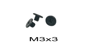 M3 x 3mm Phillips Flat Head Screw for Laptop HDD/SSD Caddy Bracket - Single Replacement Black