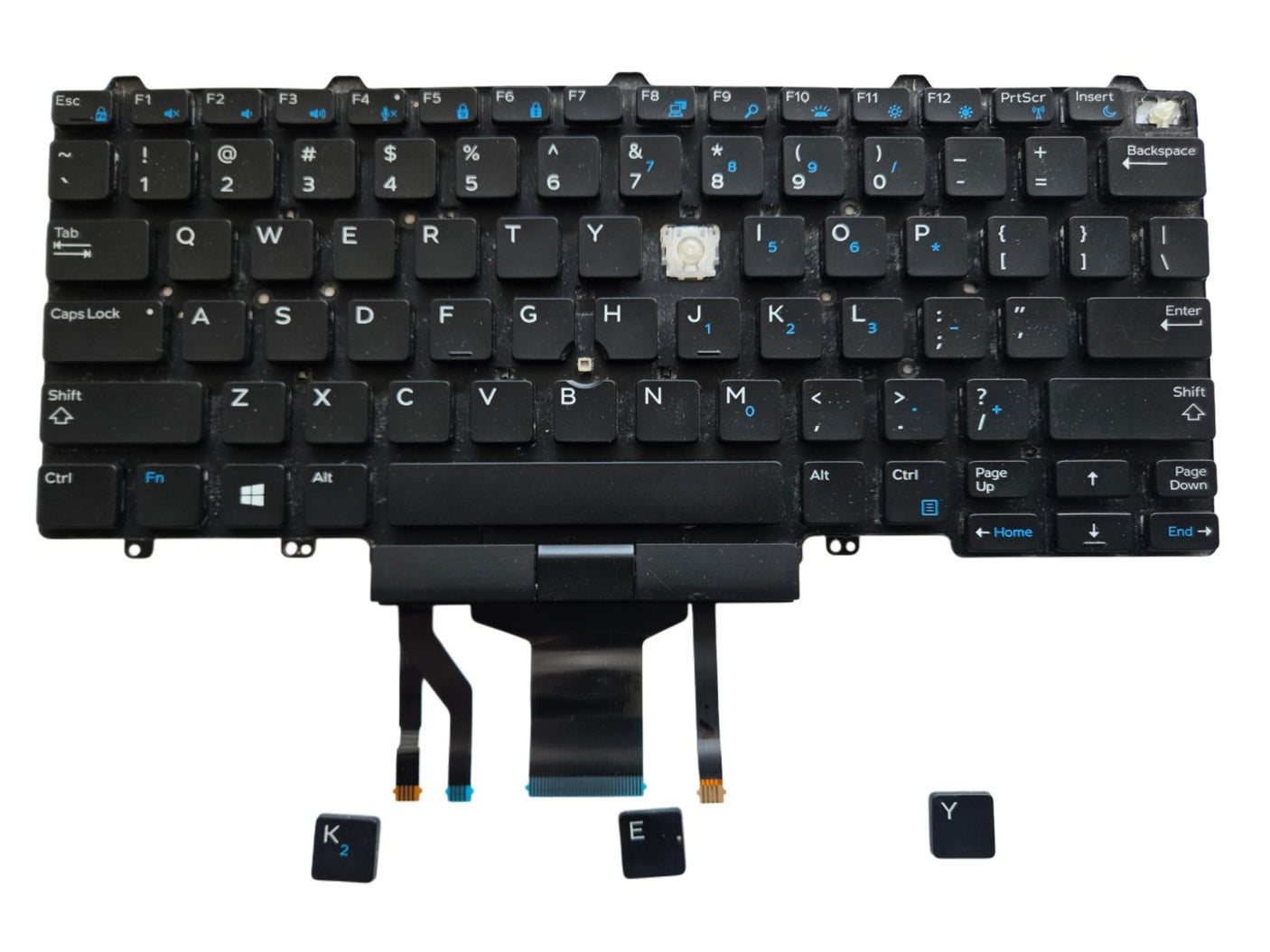 Individual Laptop Keyboard Keycap Key Replacement for Dell Latitude E5450, 5480, 5490, 7480