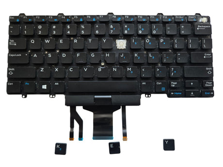 Individual Laptop Keyboard Keycap Key Replacement for Dell Latitude E5450, 5480, 5490, 7480