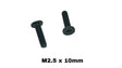 M2.5 x 10mm Phillips Flat Head Screw for Turntable Cartridge Headshell Mount - Pack of 50 Black