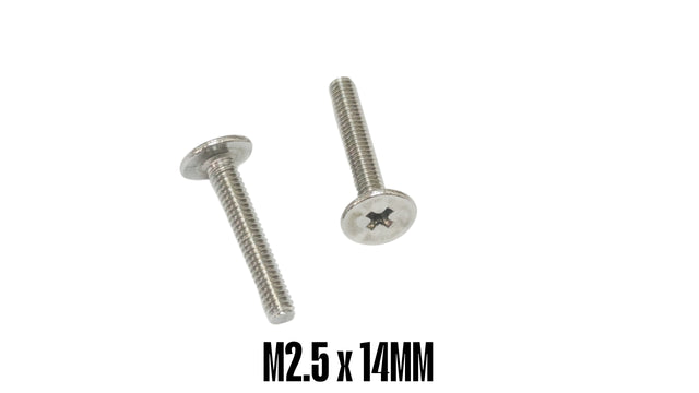 M2.5 x 14mm Phillips Flat Head Screw for Turntable Cartridge Headshell Mount - Pack of 50 Black