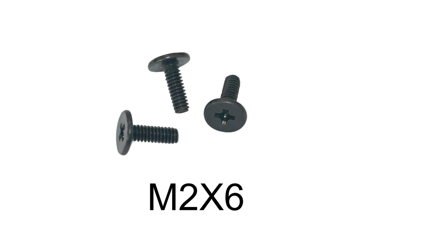 M2 x 6mm Phillips Flat Head Screw for Audiophile Headphone Headband Repair - Pack of 50 Black