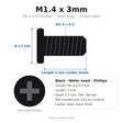 M1.4 x 3mm Black Wafer Head Internal Screws for Samsung Galaxy S20+, Z Flip, Z Fold2, S7, Tab S4 – 20-Pack Replacement
