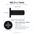 M2.5 x 7mm Black Wafer Head Base Cover Screws for Dell Inspiron 15 3580 3581 3582 3583 3584 3590 3593 – 12-Pack Replacement