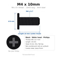 M4 x 10mm Black Wafer Head TV Wall Bracket Screws for TCL 32-inch Q2K, Q21K, Q3K & Q3L (2025-2026) – 8-Pack Replacement