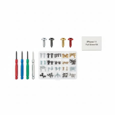 Complete Replacement Screw Set for iPhone 11 with Bottom Pentalobe Screws and 4 Screwdrivers (Models A2111, A2223, A2221)