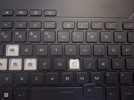 Individual Laptop Keyboard Keycap Key + Hinge Clip Replacement for Asus TUF FA507, FA517, FA507R, FX507, FX507R, FX507ZW