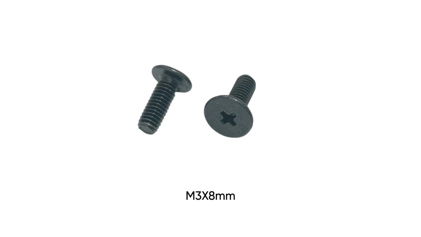 M3 x 8mm Screws for Leather Spike Attachments Guitar Straps 10-Pack