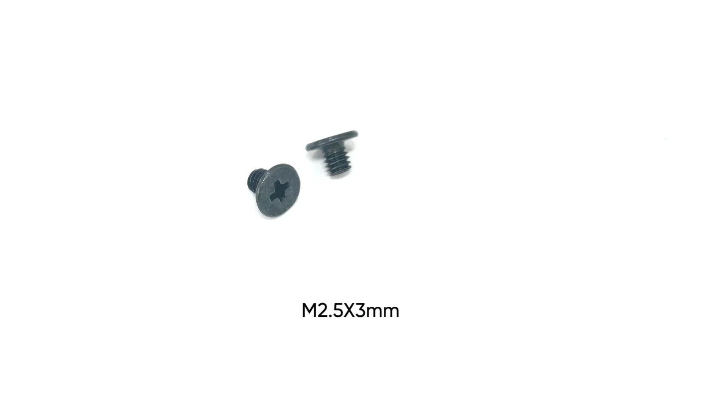 M2.5 x 3mm Phillips Flat Head Screw for Dell Latitude Laptop Repair - Single Replacement Black