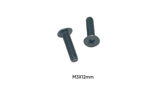 M3 x 12mm Phillips Flat Head Screw for Electric Scooter LCD Dashboard - Single Replacement Black