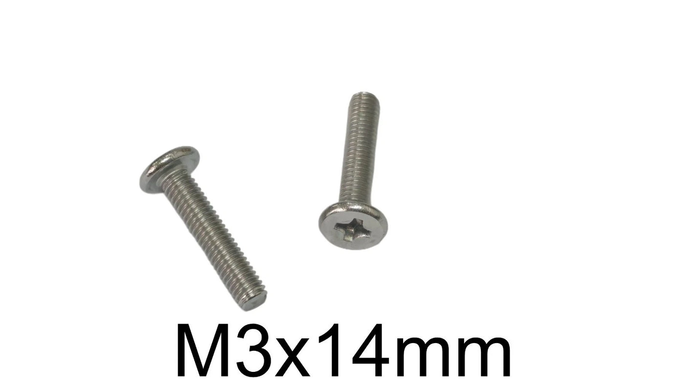 M3 x 14mm Phillips Flat Head Screw for 3D Printer Extruder Stepper Motor - Single Replacement Black