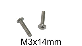 M3 x 14mm Phillips Flat Head Screw for RC Car/Truck Chassis Mount - Single Replacement Black