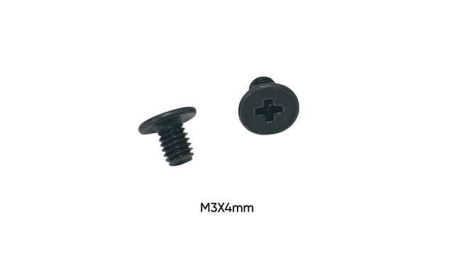 M3 x 4mm Phillips Flat Head Screw for SSD Drive Installation - Single Replacement Black