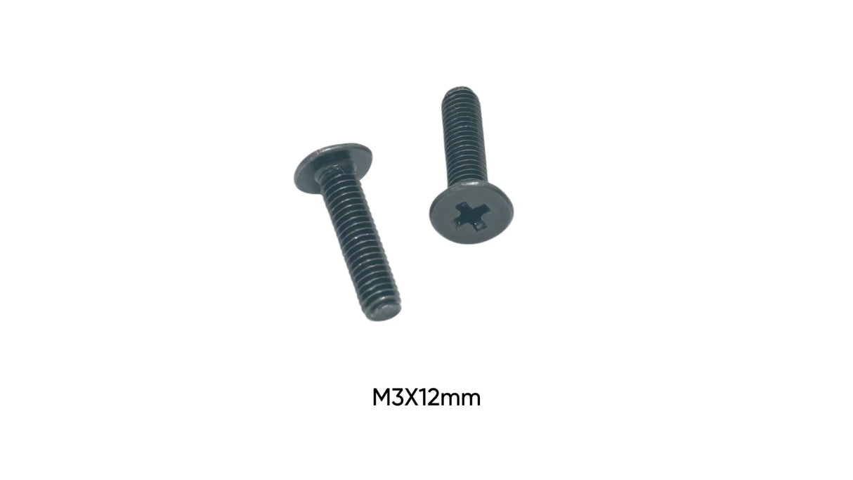 M3 x 12mm Phillips Flat Head Screw for Camera Cage & Battery Slide Mount - Pack of 50 Black