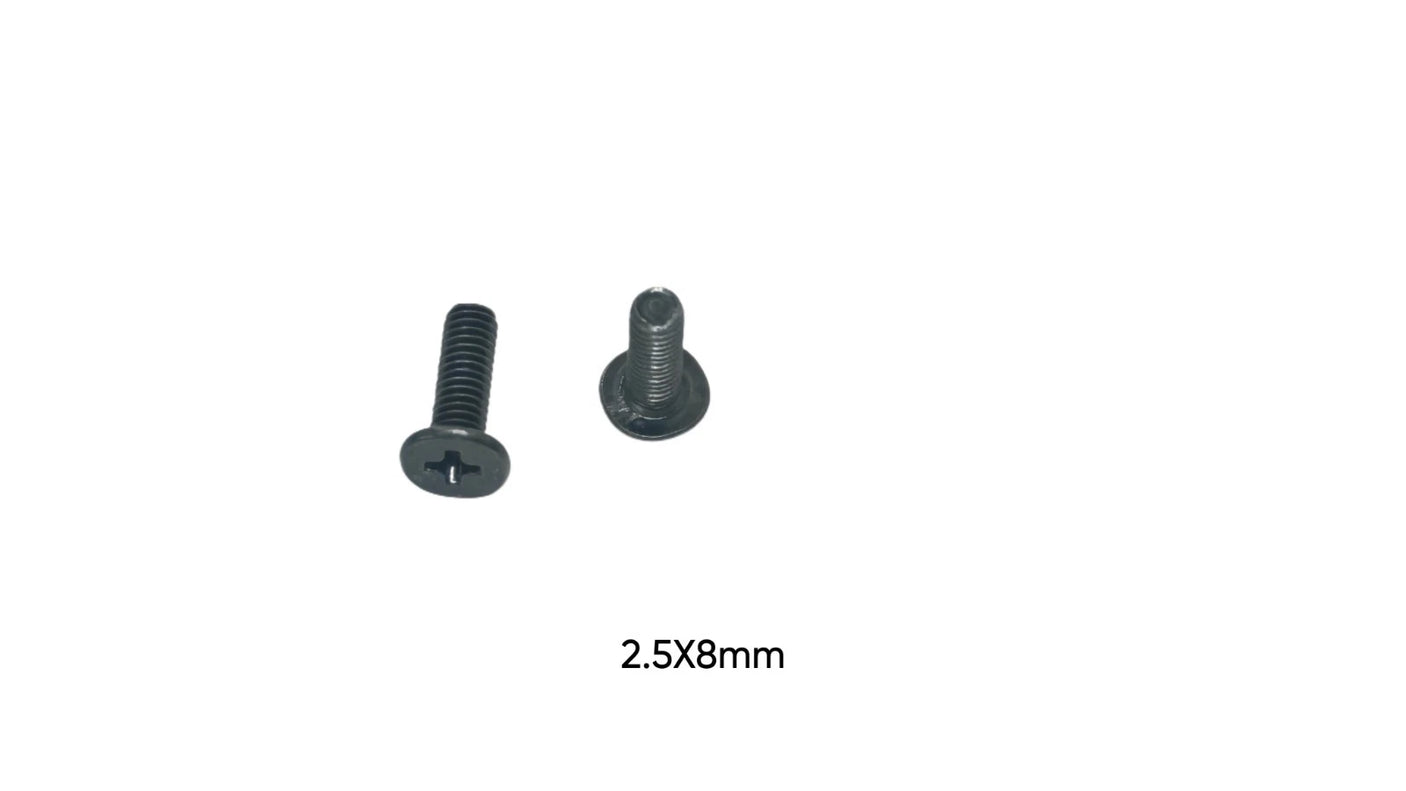 M2.5 x 8mm Phillips Flat Head Screw for MSI GF63 Katana Gaming Laptop Repair - Single Replacement Black